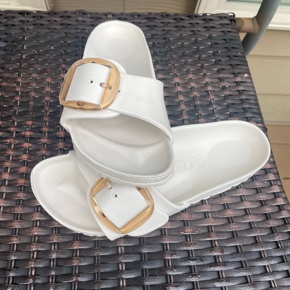 Birkenstock Women's White Madrid Big Buckle Sandals size 37. EUC - Picture 7 of 12